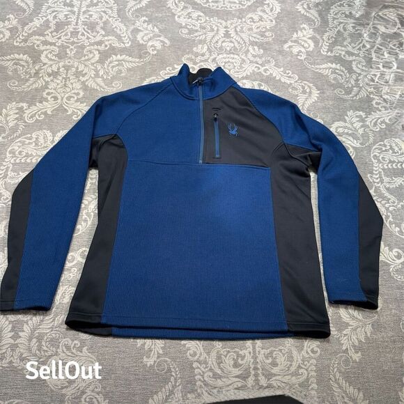 Spyder Men's XL Geometric Half Zip Blue XL Half Zip Jacket Multicolor - Picture 1 of 11